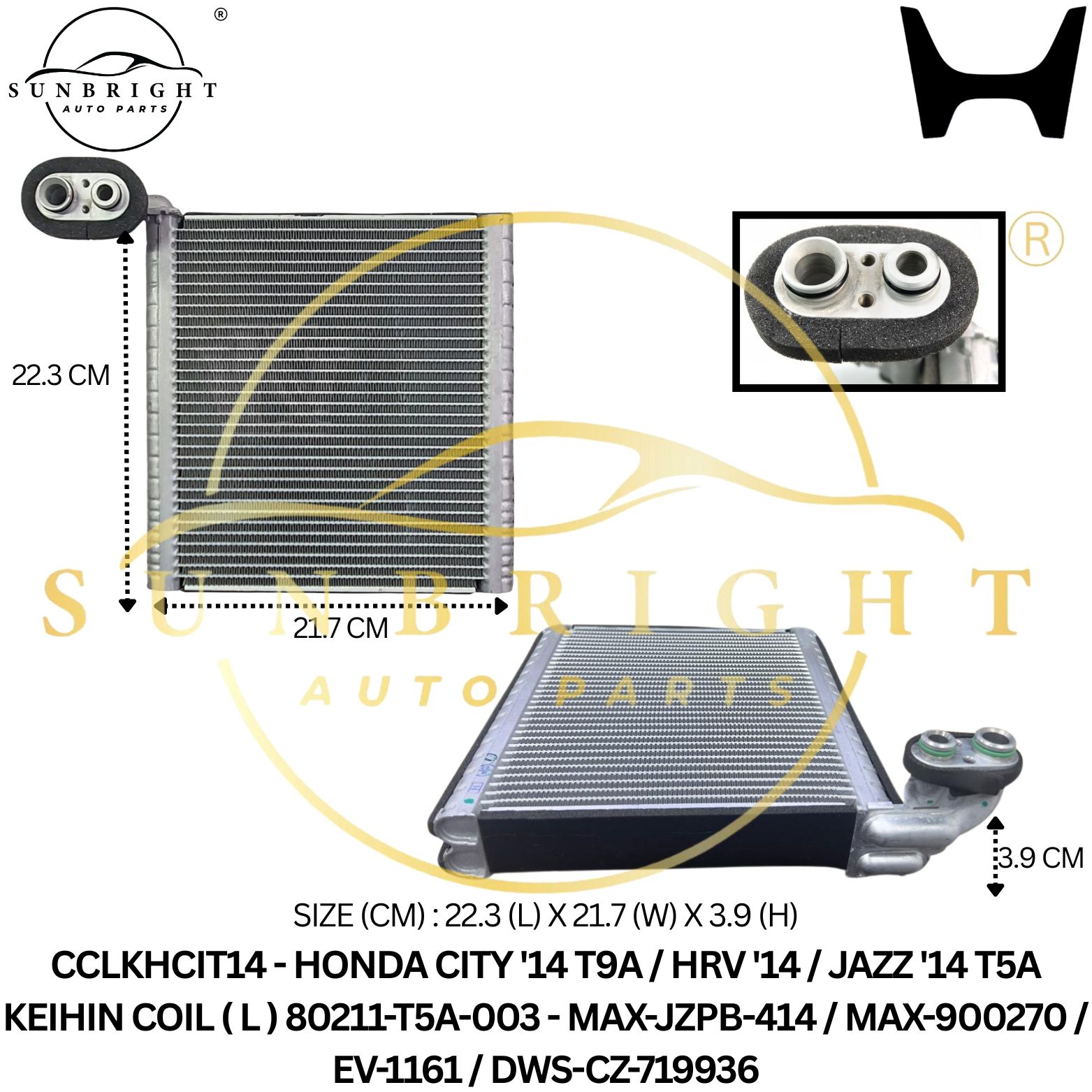 CCLKHCIT14 - HONDA CITY '14 T9A / HRV '14 / JAZZ '14 T5A KEIHIN COIL ( L ) 80211-T5A-003 - MAX-JZPB-414 / MAX-900270 / EV-1161 / DWS-CZ-719936
