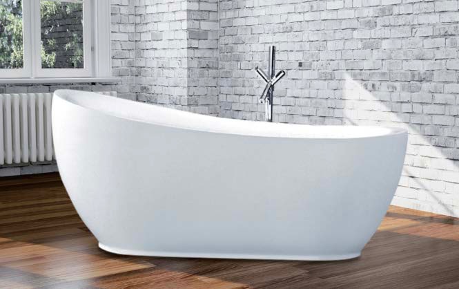 VK-A127 Free Standing Acrylic Bathtub – Modern Luxury Bath Tub 1700mm x 900mm x 800mm, Premium Comfort, Elegant White Design