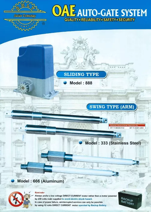 OAE 888 DC SLIDING MOTOR AUTOGATE SYSTEM