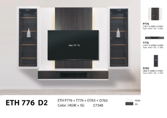 WALL TV CABINET (ETH776D2) - Art Home Furniture Sdn Bhd