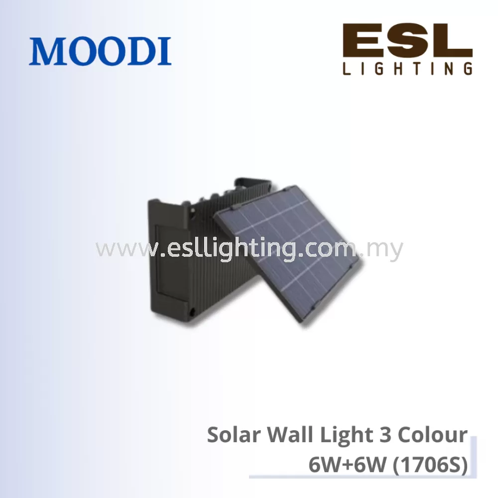 MOODI Solar Wall Light 3 Colour 6W+6W - 1706S