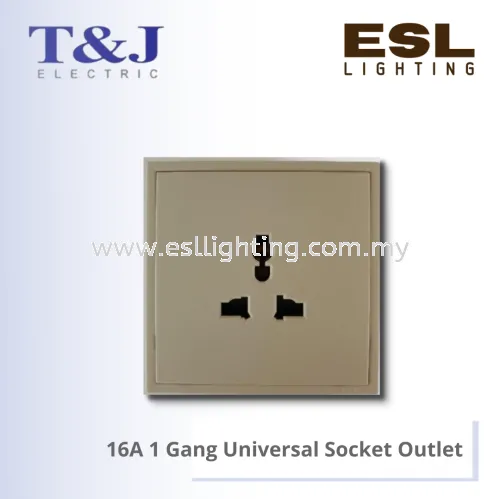 T&J MINIMALIST SERIES 16A 1 Gang Universal Socket Outlet - EB8318 / EB8318-SBL / EB8318-MSB / EB8318-MSL