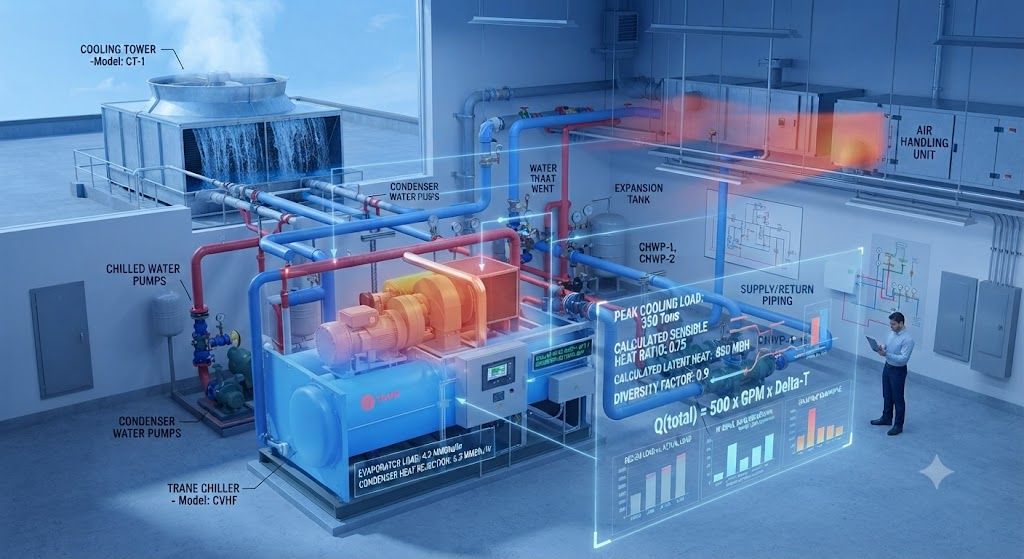 Water-cooled chiller load calculation