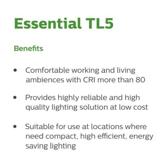 Philips TL5 Essential Super 80 28W/865 Fluorescent Tube (Cool Daylight ...
