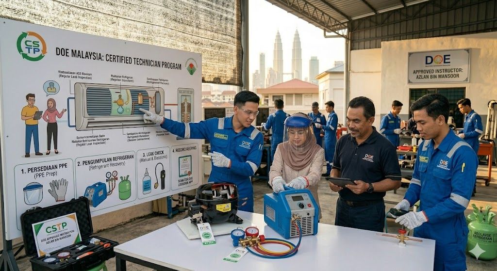 safe refrigerant handling procedures Malaysia DOE