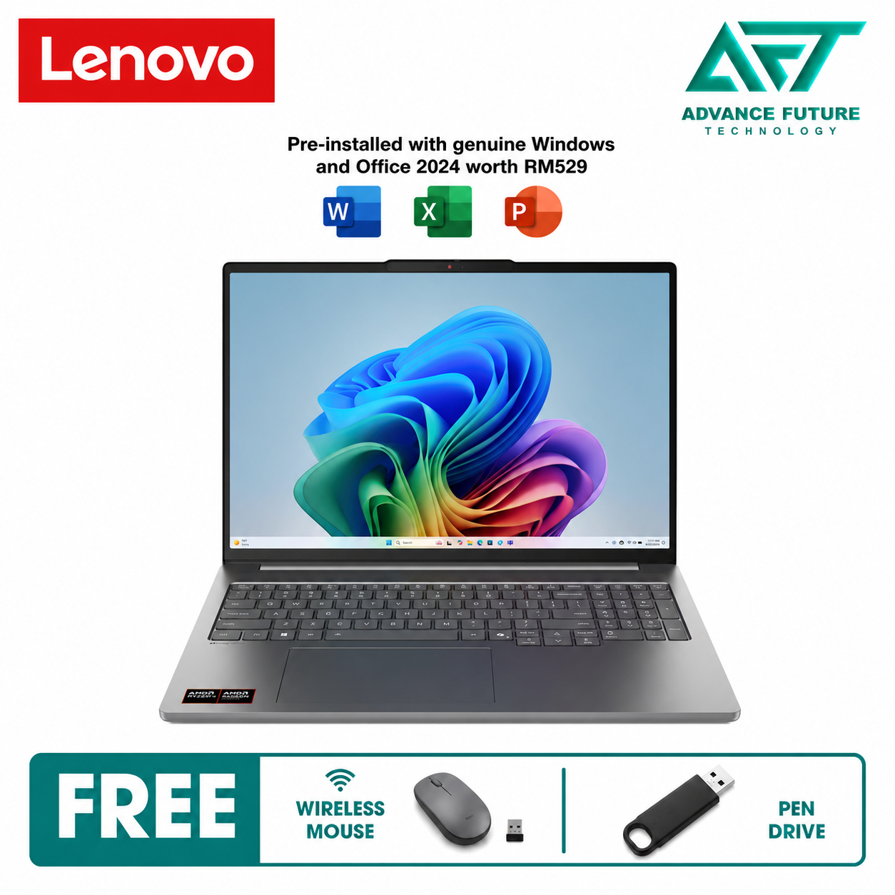 Lenovo IdeaPad Pro 5 16AKP10 83JN0018MJ 16" 2.8K OLED AI Laptop Luna Grey ( AMD Ryzen AI 7 350, 24GB, 1TB SSD, ATI, W11, H&S 2024&M365 )