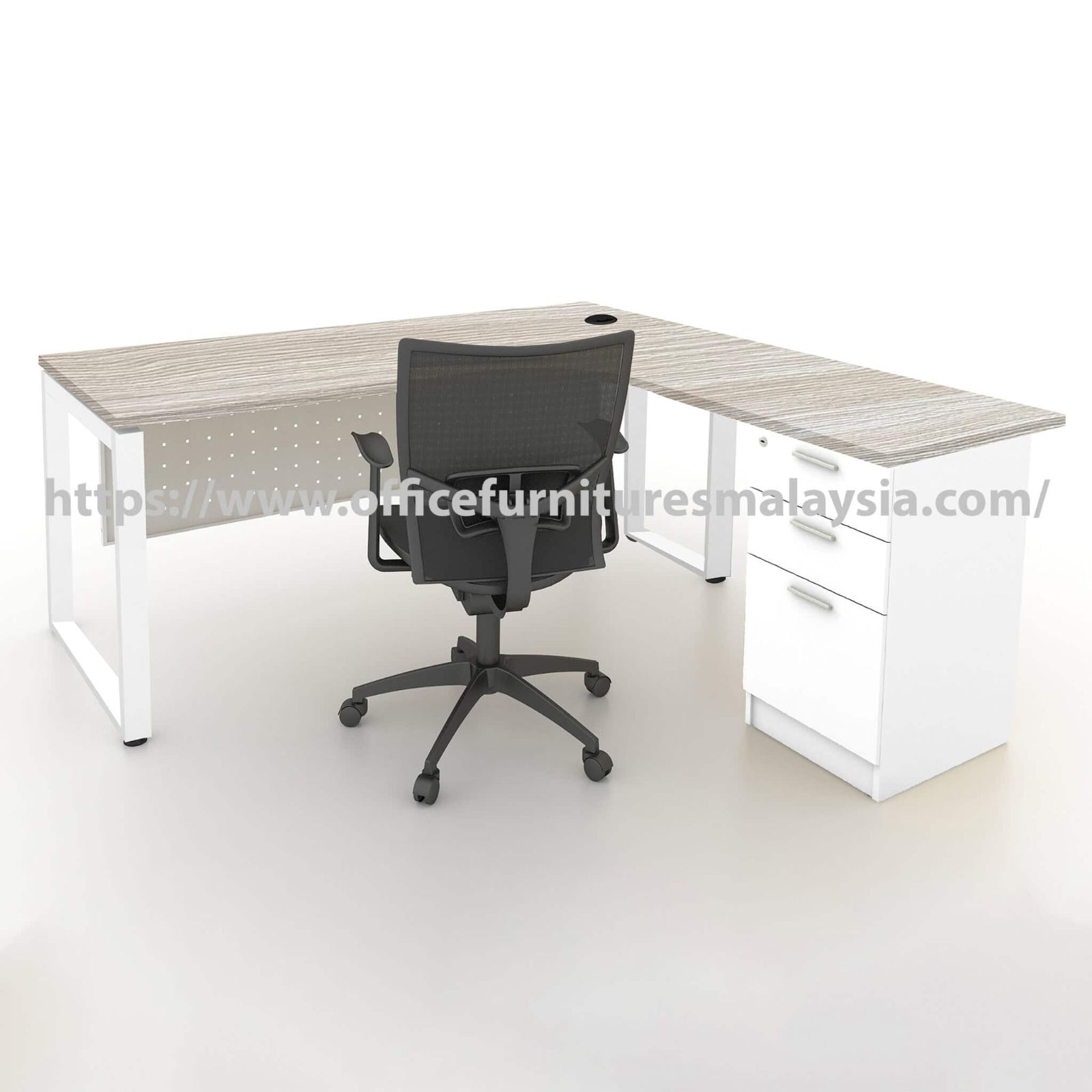 6 ft x 5 ft L Shape Table with Fixed Pedestal OFPD31M1815