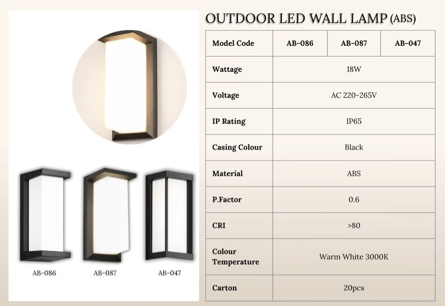 Outdoor ABS LED Wall Lamp (AB-086)