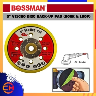 BOSSMAN INDUSTRIAL TOOLS & ABRASIVE PRODUCTS 5" VELCRO DISC BACK - UP PAD ( HOOK & LOOP )