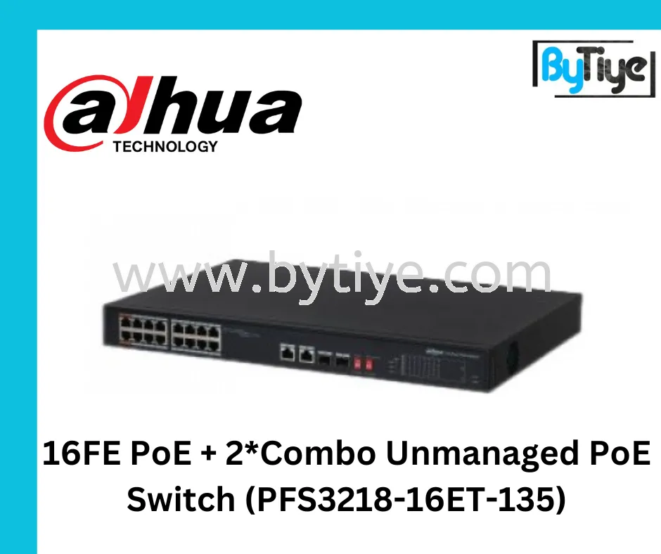 16FE PoE + 2*Combo Unmanaged PoE Switch (PFS3218-16ET-135)