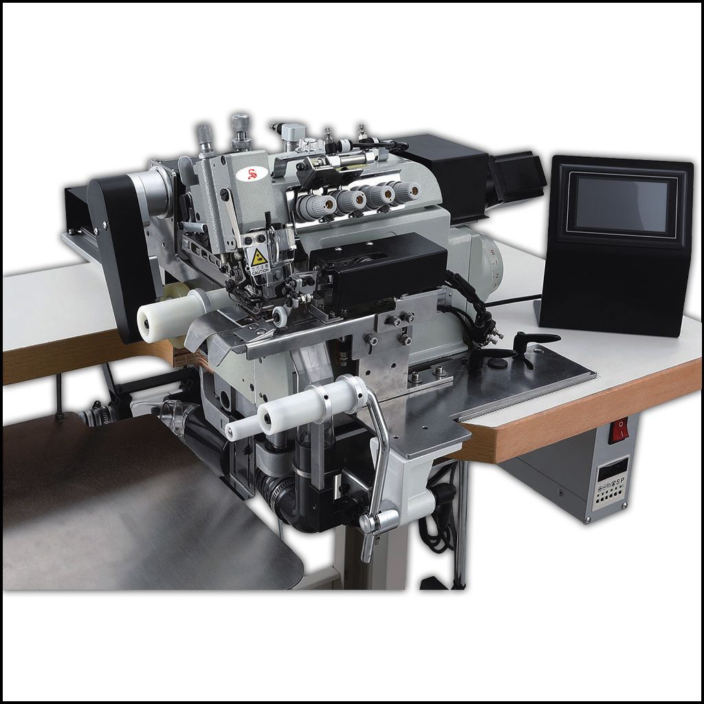 SU LEE/SL8100T-04DM2-24-7/P AUTOMATIC OR SEMI AUTOMATIC COLLAR ATTACHING OVERLOCK SEWING MACHINE