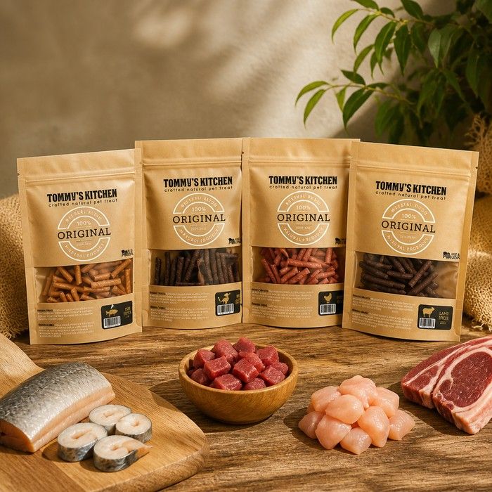Tommy's Kitchen Premium Dog Snacks - Natural Lamb, Fish, Duck, Chicken Treats 400g