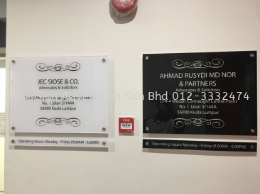 ACRYLIC PANEL SIGNBOARD (JEC SIOSE & CO, CHERAS, 2020)