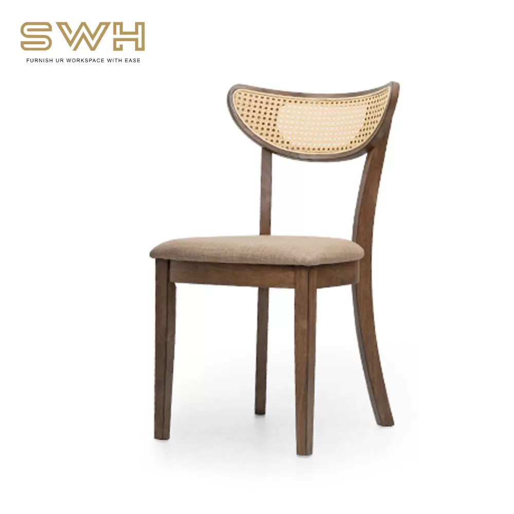 SAPORO Solid Wood + Rattan Dining Chair | Cafe Furniture