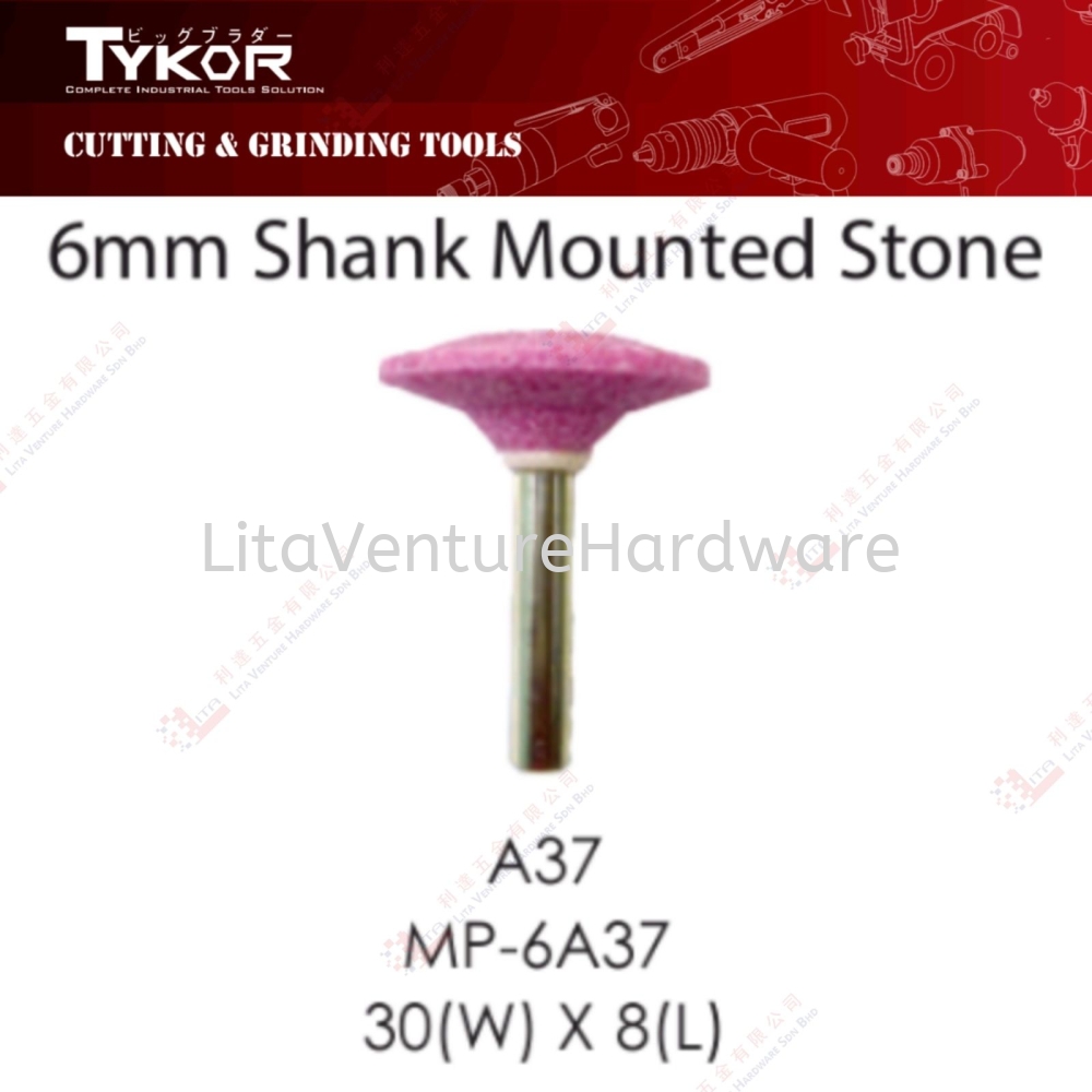 TYKOR BRAND 6MM SHANK MOUNTED STONE - A37 MP6A37 30WX8L