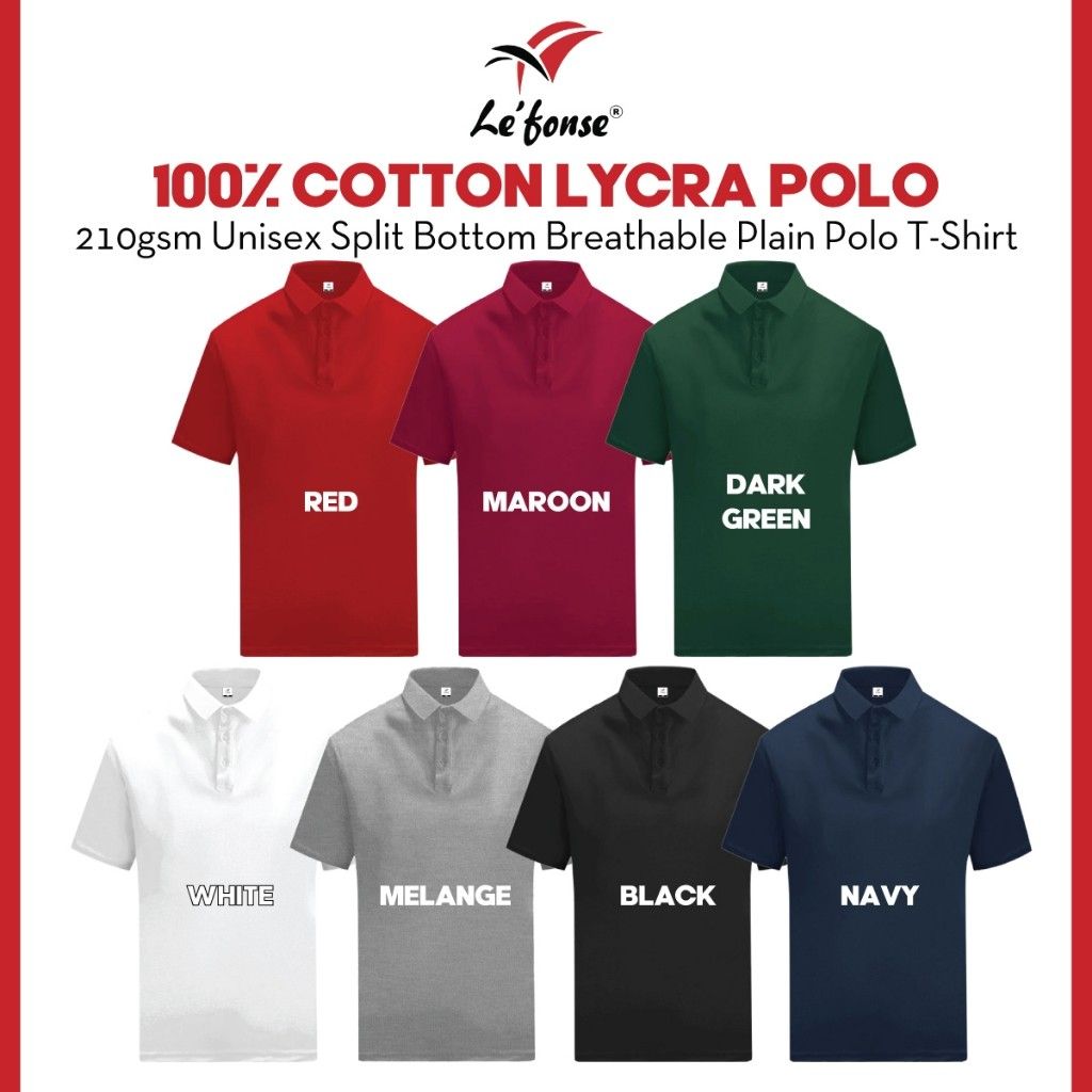 LEFONSE 100% Cotton Lycra Shirt Unisex L03