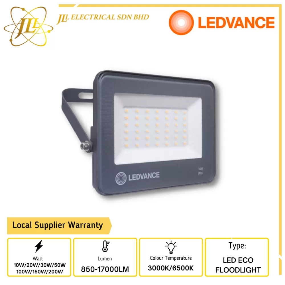 LEDVANCE LED ECO FLOODLIGHT [10W/20W/30W/50W/100W/150W/200W] [3000K/6500K]