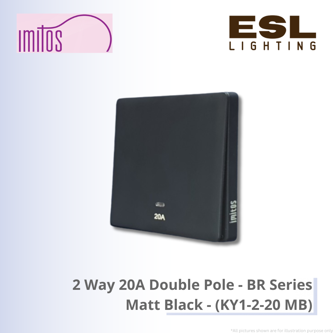 IMITOS 2 Way 20A Double Pole (BR Series) Matt Black - KY1-2-20 MB