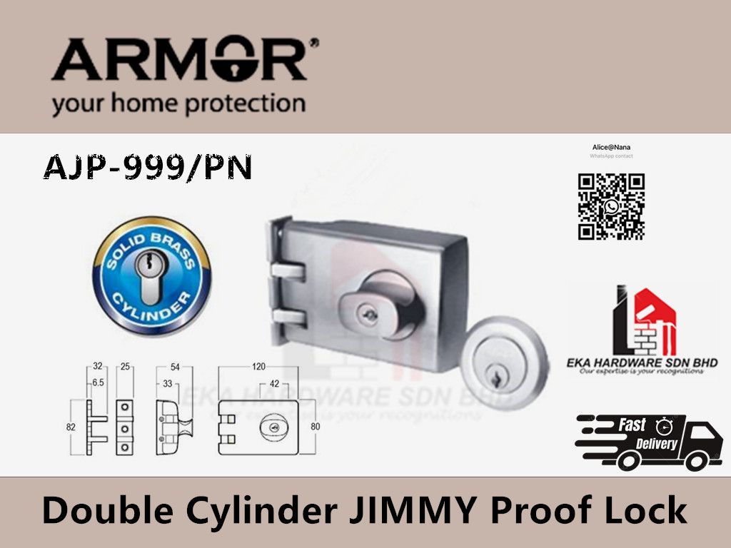 ARMOR DOUBLE CYLINDER JIMMY PROOF LOCK