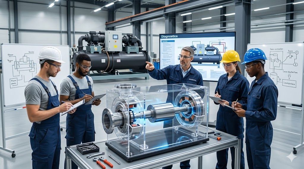 Industrial magnetic bearing chiller training