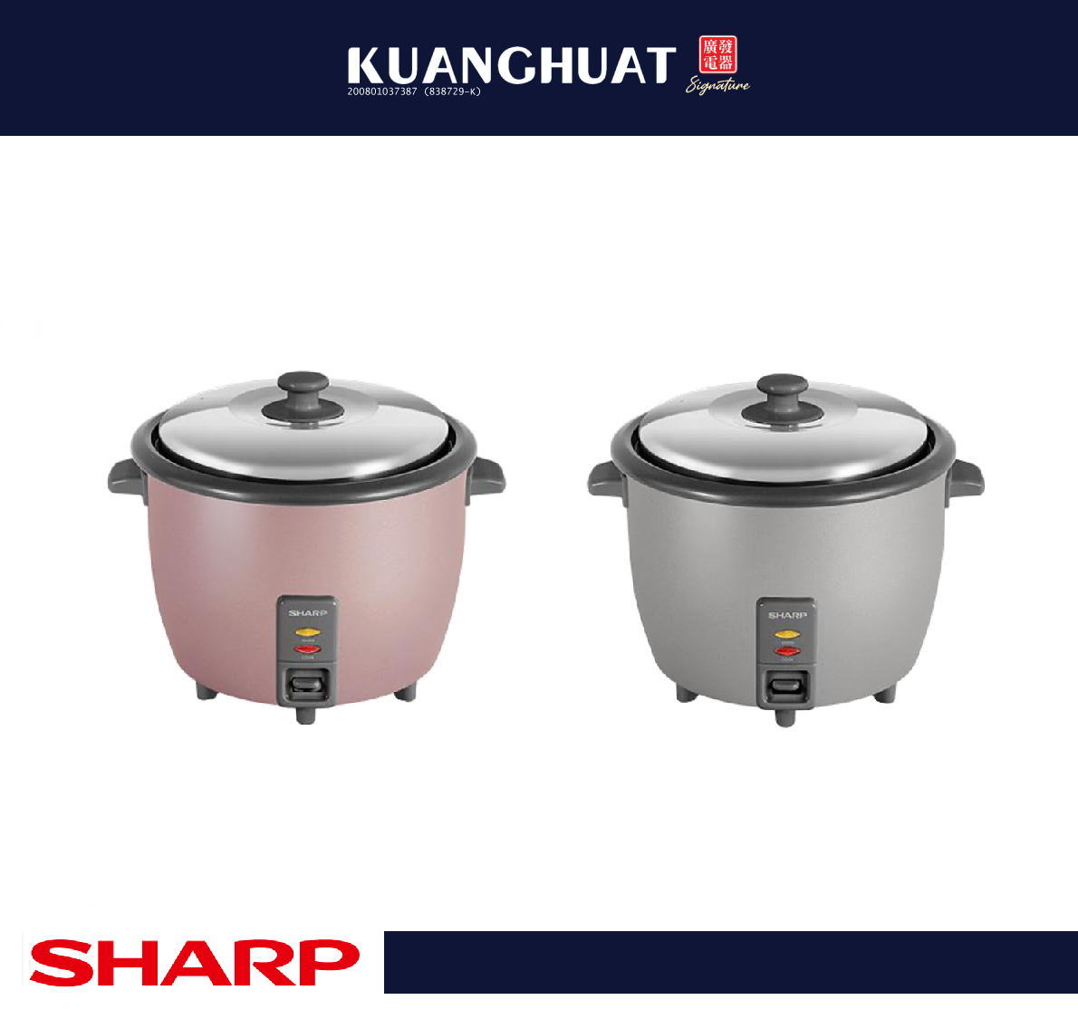 SHARP Rice Cooker (1L) KSH108SPK/SL