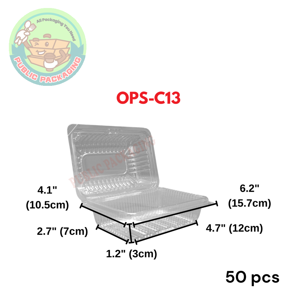 Kuih Container OPS-C13 / Disposable Plastic Clear Bakery Container (50pcs+-)