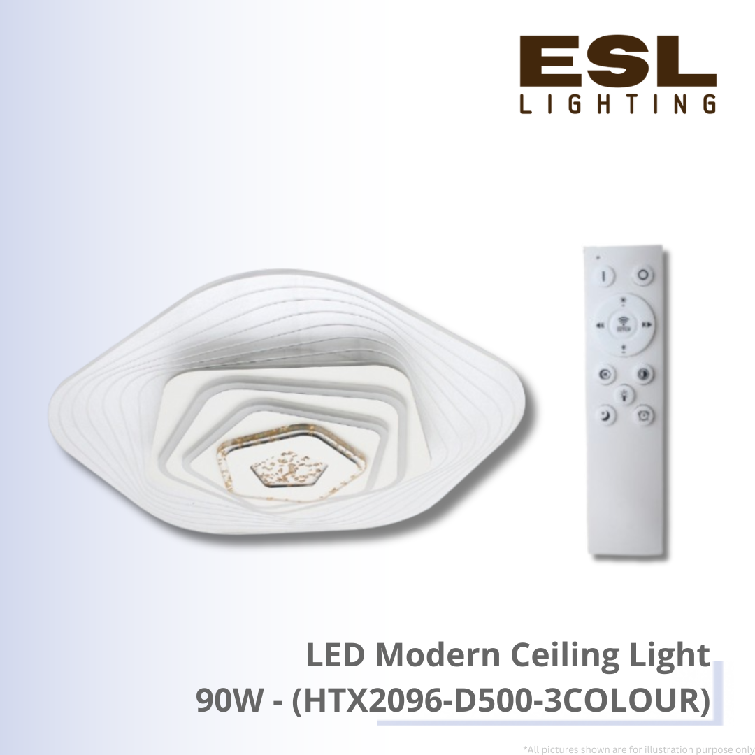LED Modern Ceiling Light 90W - HTX2096-D500-3COLOUR