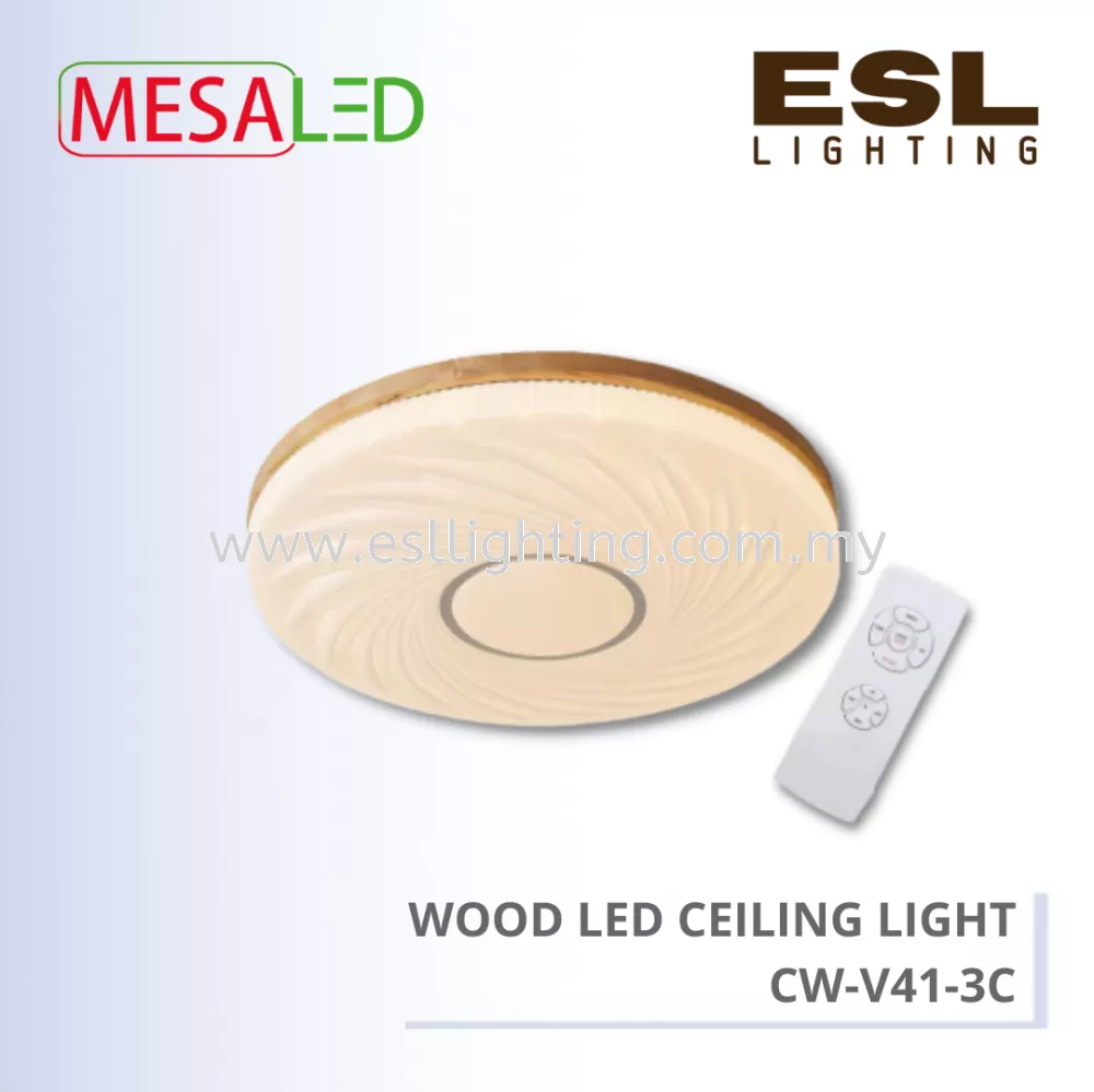 MESALED LED CEILING LIGHT WOOD ROUND 3 COLOR LIGHT 24W x 2 - CW-V41-3C
