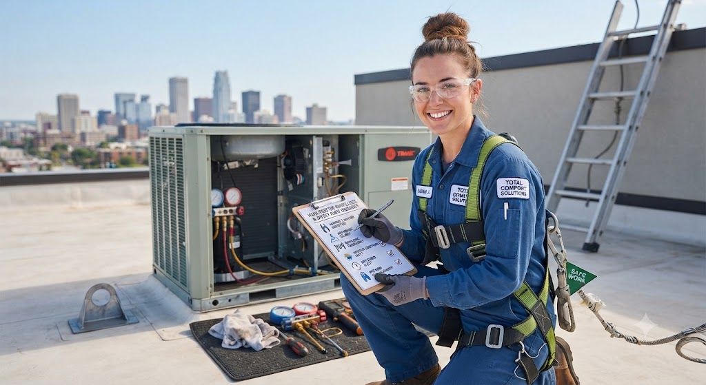 HVAC maintenance compliance checklist at height