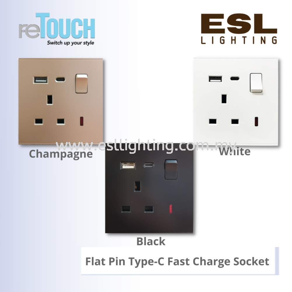 RETOUCH ELEGENCE SENSE'S - Flat Pin Type-C Fast Charge Socket