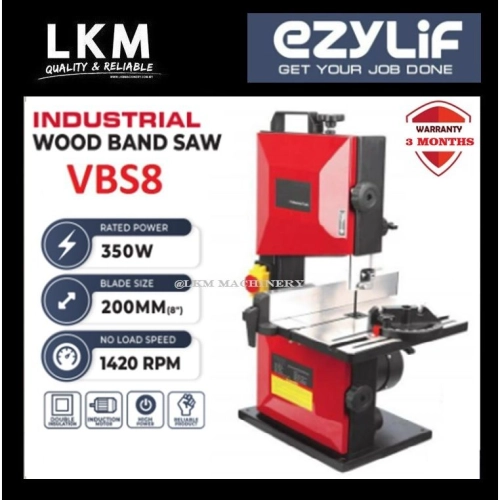 EZYLIF Bandsaw VBS8 Wood Cutting Band Saw 8" (200mm) Band Saw 350W 0-45 Adjustable - LKM Machinery & Trading