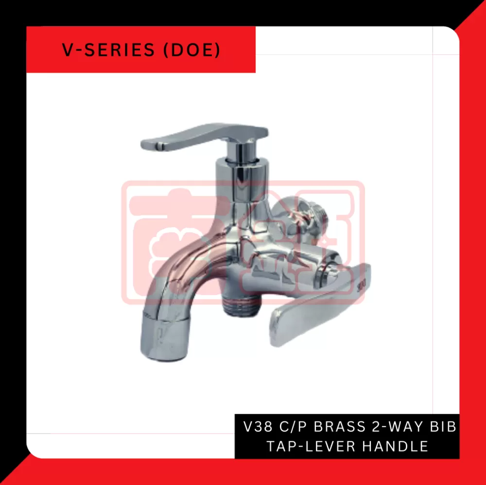 'DOE' V38 C/P Brass 2-Way Bib Tap-Lever Handle