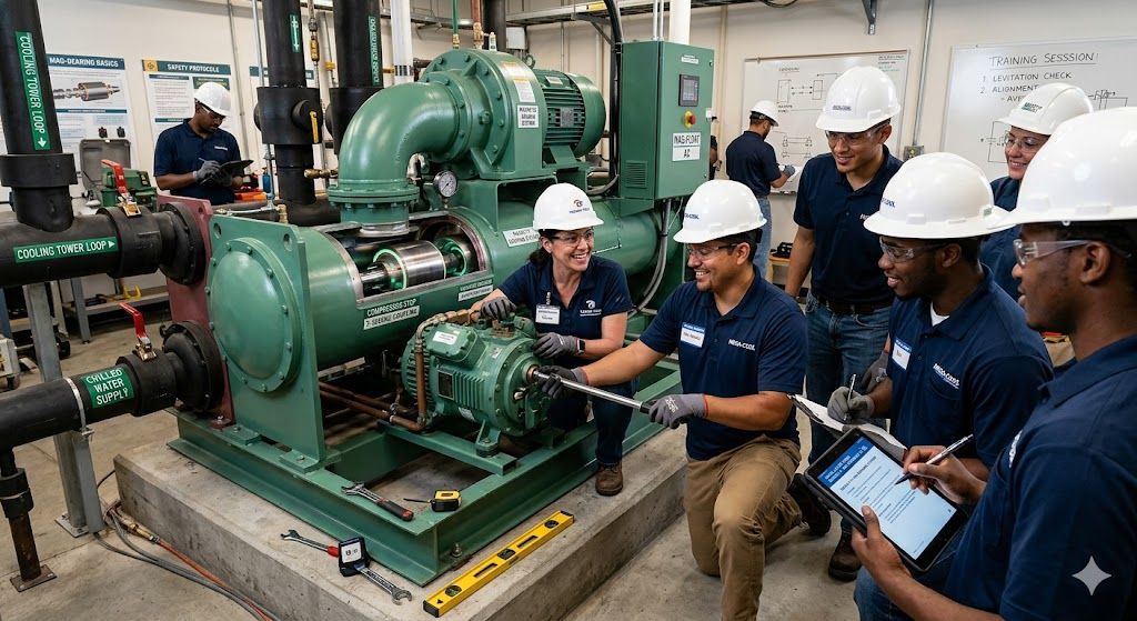 Magnetic bearing chiller installation training