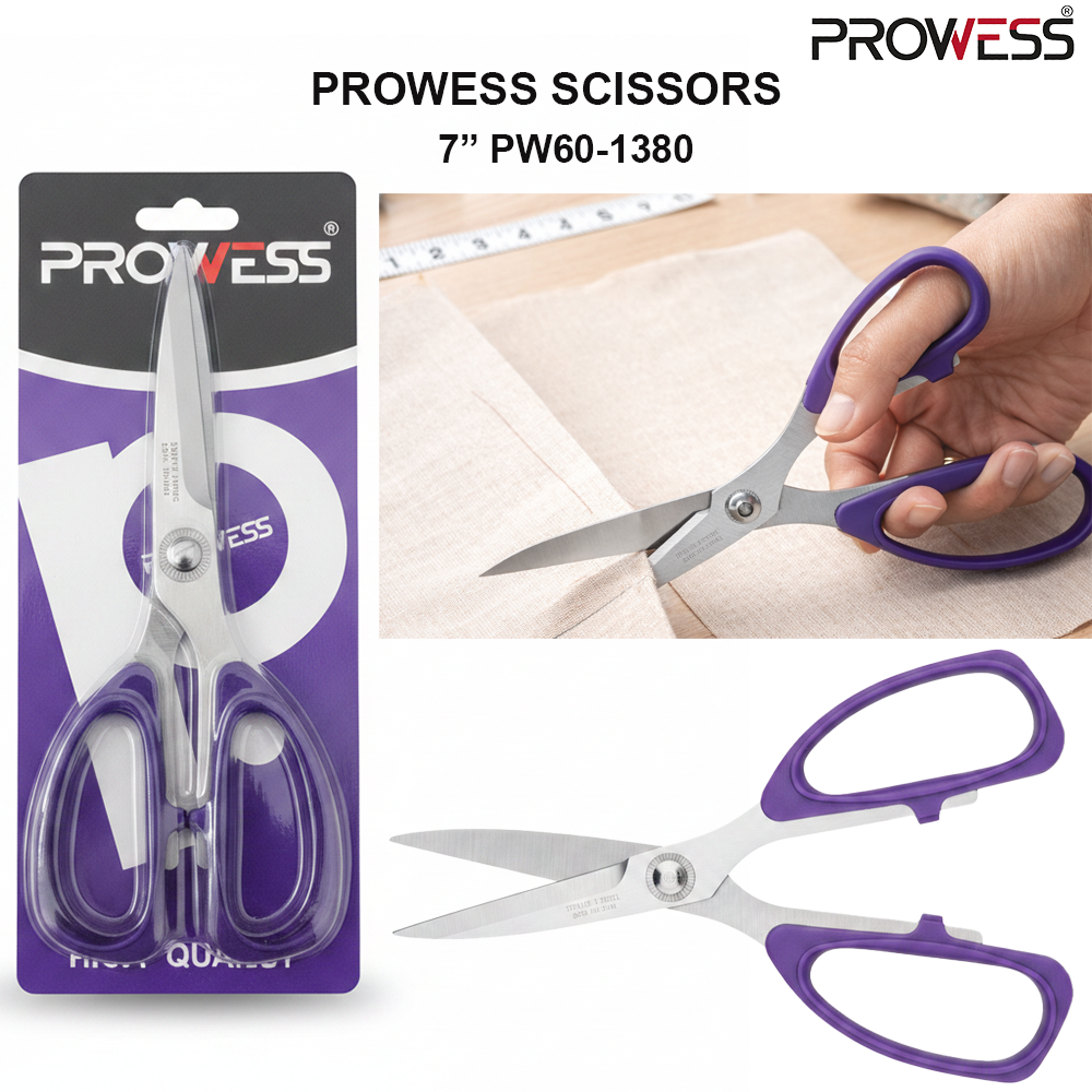 PROWESS-SCISSORS 7" | MULTI-PURPOSE STAINLESS STEEL SCISSORS | HOME & OFFICE CUTTING TOOL ( PW60-1380 )