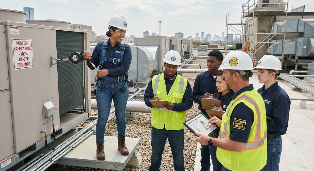 HVAC certified safety harness training for technicians