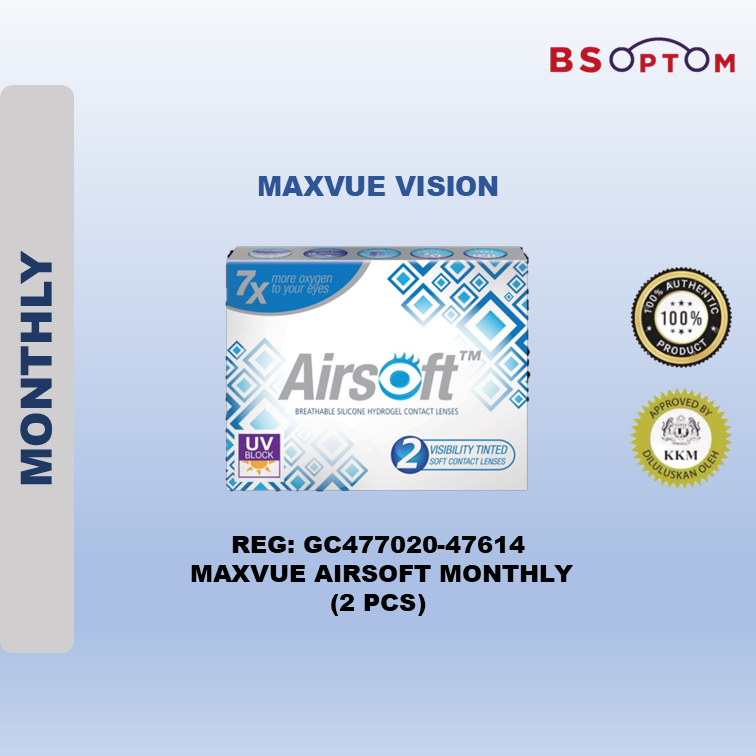 Maxvue® Airsoft™ Monthly Silicone Hydrogel Contact Lenses (2pcs)