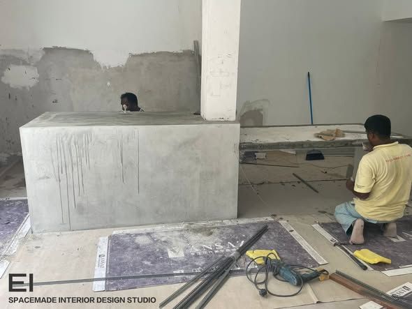Interior Concrete Counter / Built-In Structure Construction