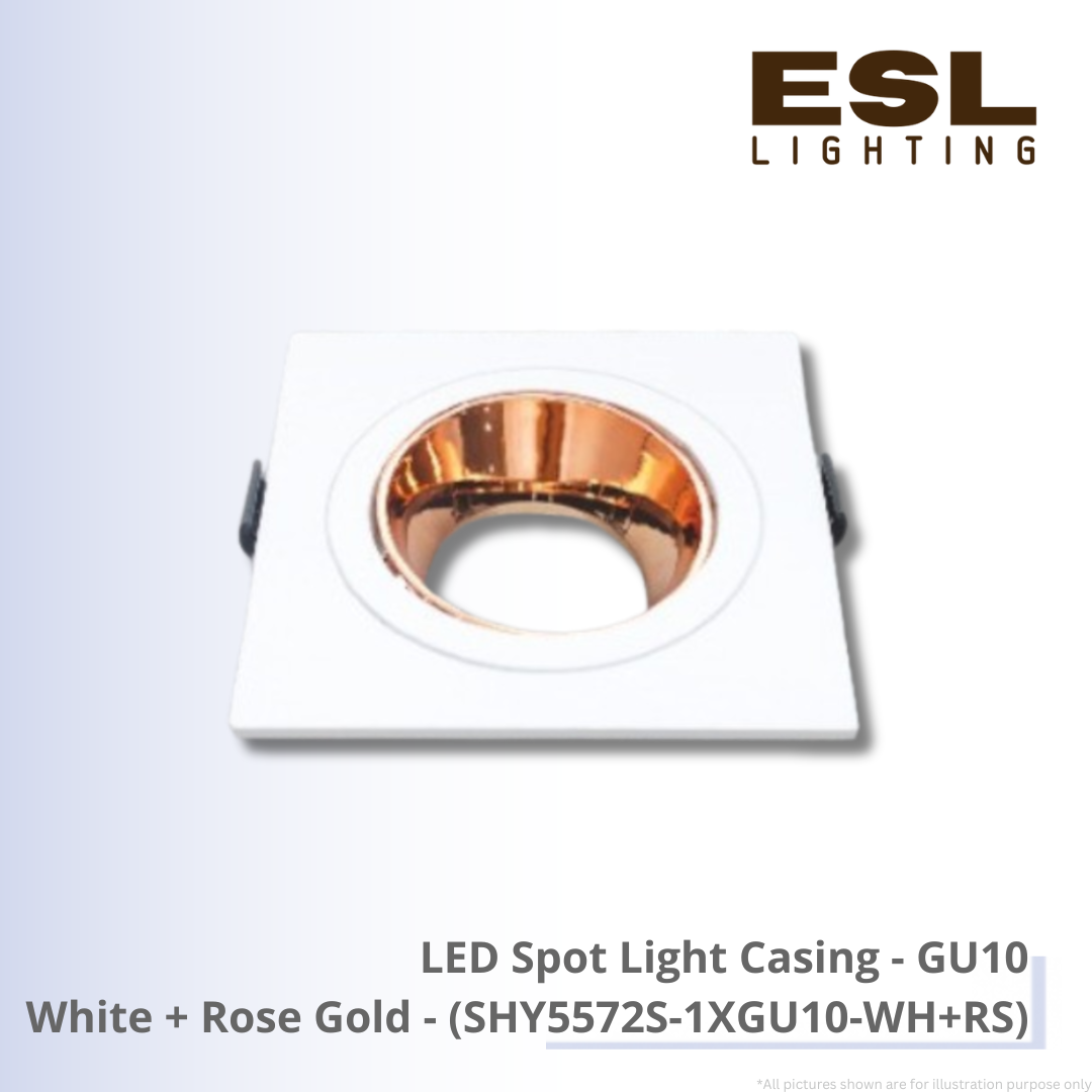LED Spot Light Casing GU10 White+Rose Gold - SHY5572S-1XGU10-WH+RS