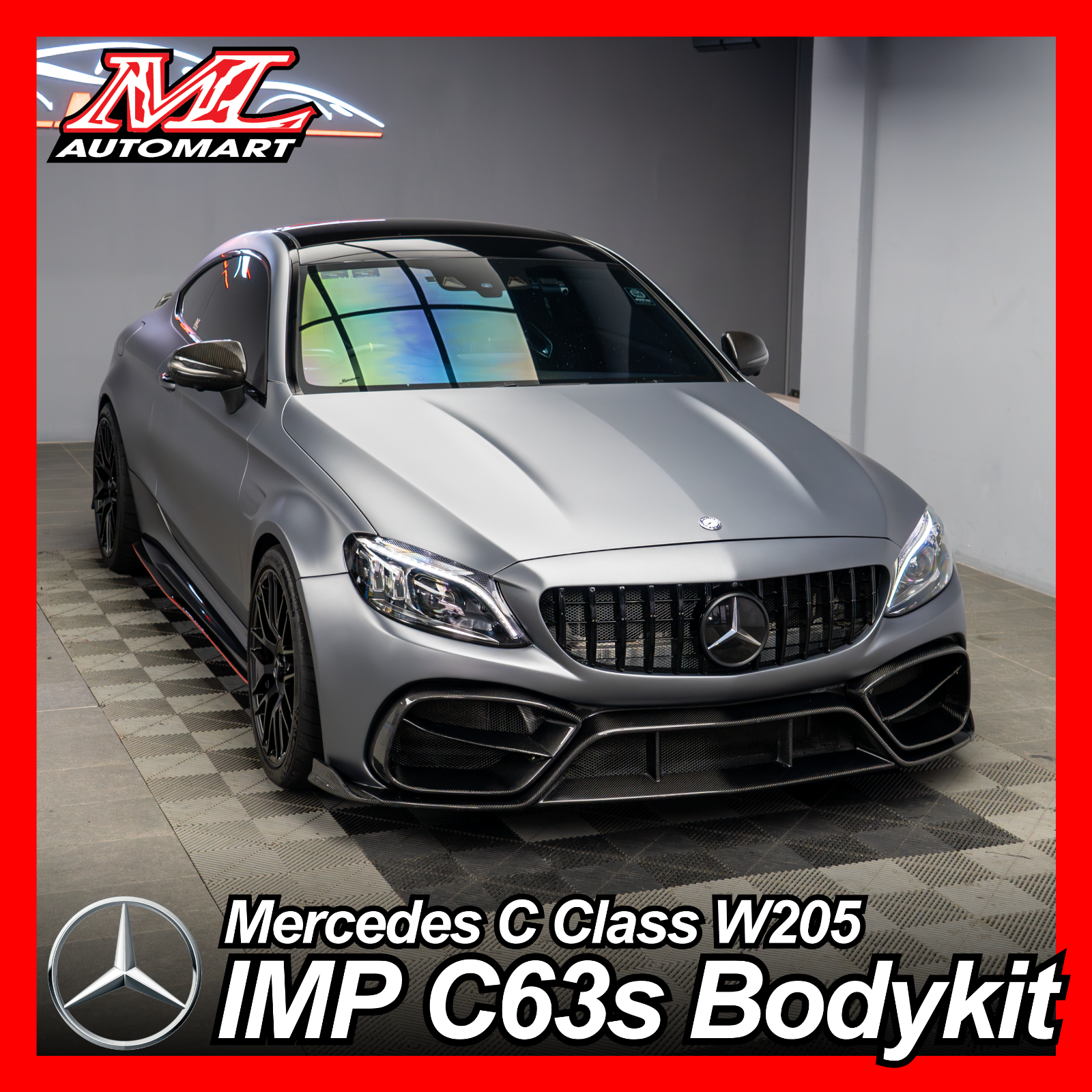 Mercedes Benz C Class W205 C63s to IMP Style Carbon Fiber Bodykit Conversion
