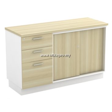 Sliding Door Cabinet + Fixed Pedestal 2Drawer1Filling Klang IPB-YSP 7123