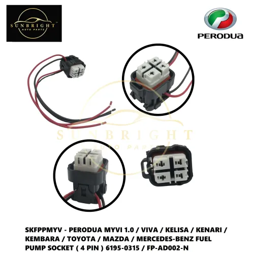 SKFPPMYV - PERODUA MYVI 1.0 / VIVA / KELISA / KENARI / KEMBARA / TOYOTA / MAZDA / MERCEDES-BENZ FUEL PUMP SOCKET ( 4 PIN ) 6195-0315 / FP-AD002-N