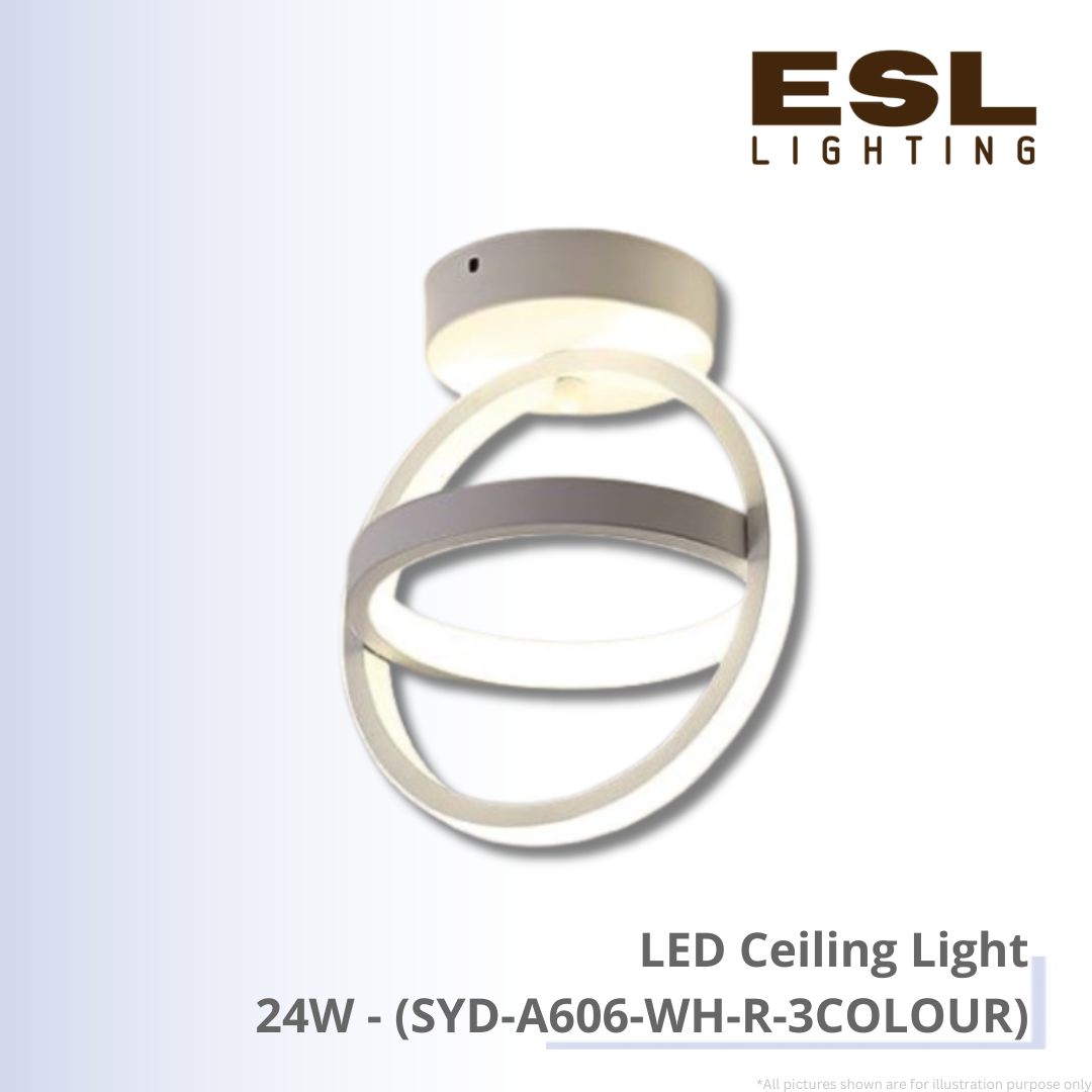 LED Ceiling Light 24W - SYD-A606-WH-R-3COLOUR