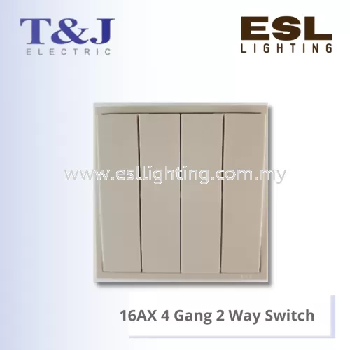 T&J MINIMALIST SERIES 16AX 4 Gang 2 Way Switch - EB2714-2 / EB2714-2-SBL / EB2714-2-MSB / EB2714-2-MSL