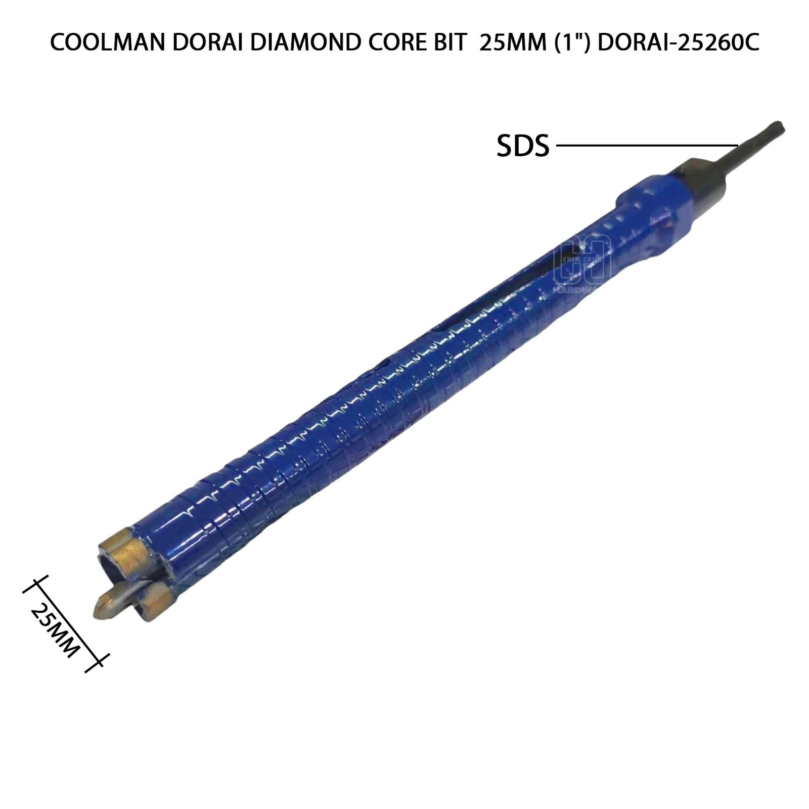 COOLMAN DORAI DIAMOND CORE BIT 25MM (1") DORAI-25260C