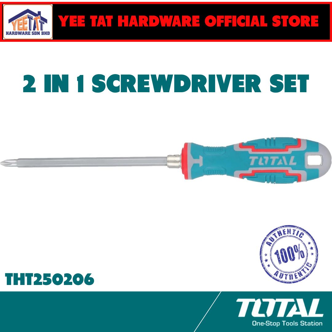 [ TOTAL ] THT250206 2 in 1 Screwdriver Set