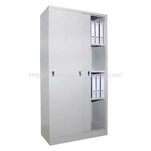 Steel Cupboard - PK-MC-2-SS-G1 - FULL HEIGHT STEEL SLIDING CUPBOARD C/W 3PCS ADJUSTABLE SHELF