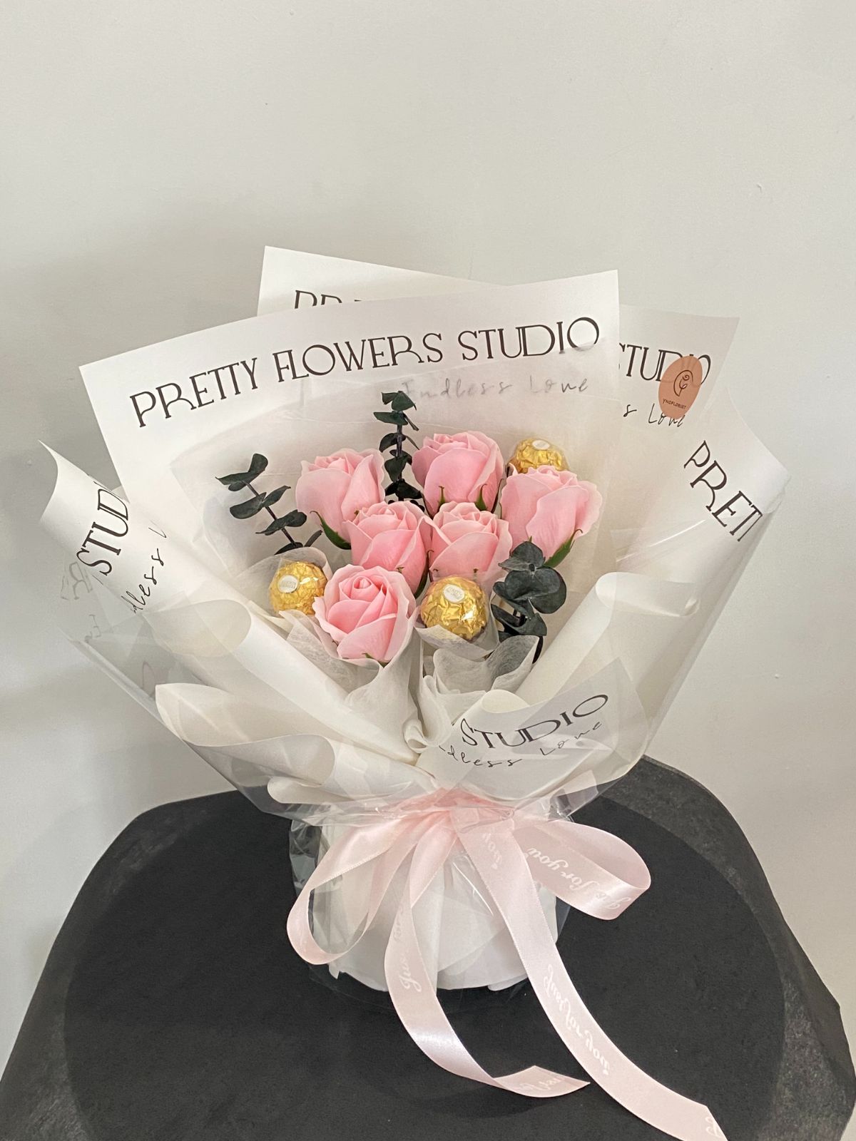 Soap Roses with Chocolate Bouquet