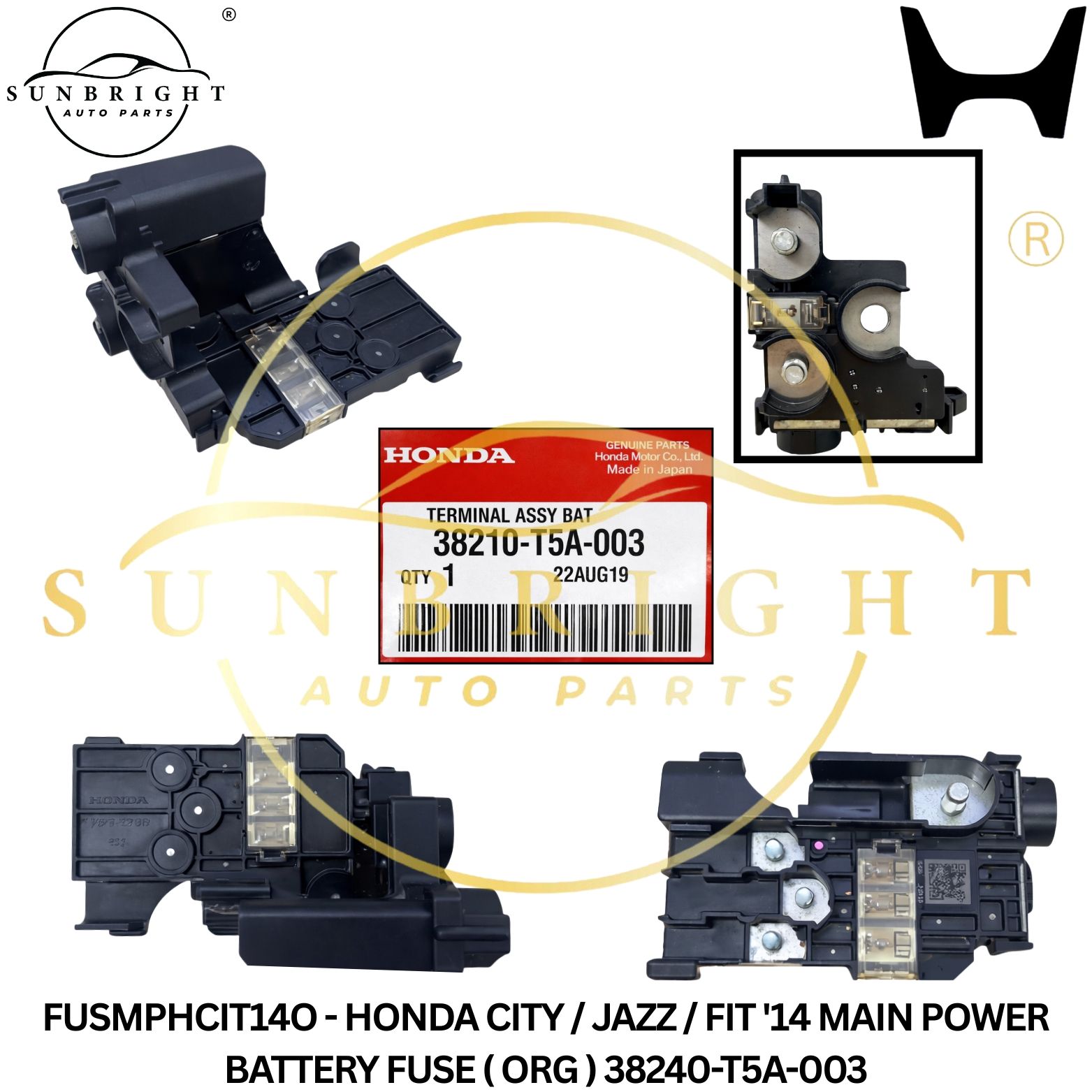 FUSMPHCIT14O - HONDA CITY / JAZZ / FIT '14 MAIN POWER BATTERY FUSE ( ORG ) 38240-T5A-003