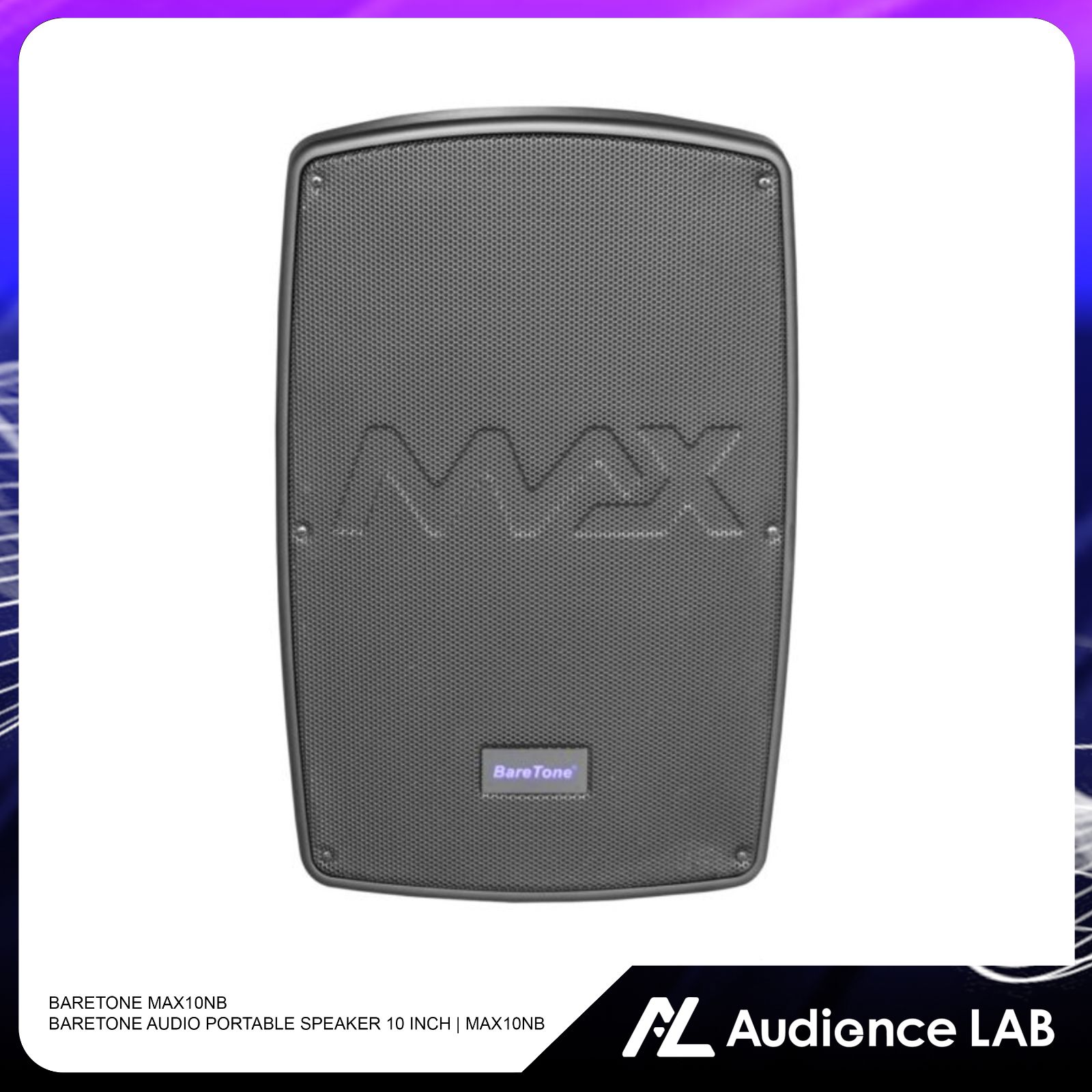 BARETONE MAX10NB BARETONE AUDIO PORTABLE SPEAKER 10 INCH | MAX10NB