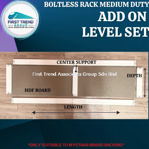 Add On Extra level set -  Medium Duty Boltless Rack - HDF Board